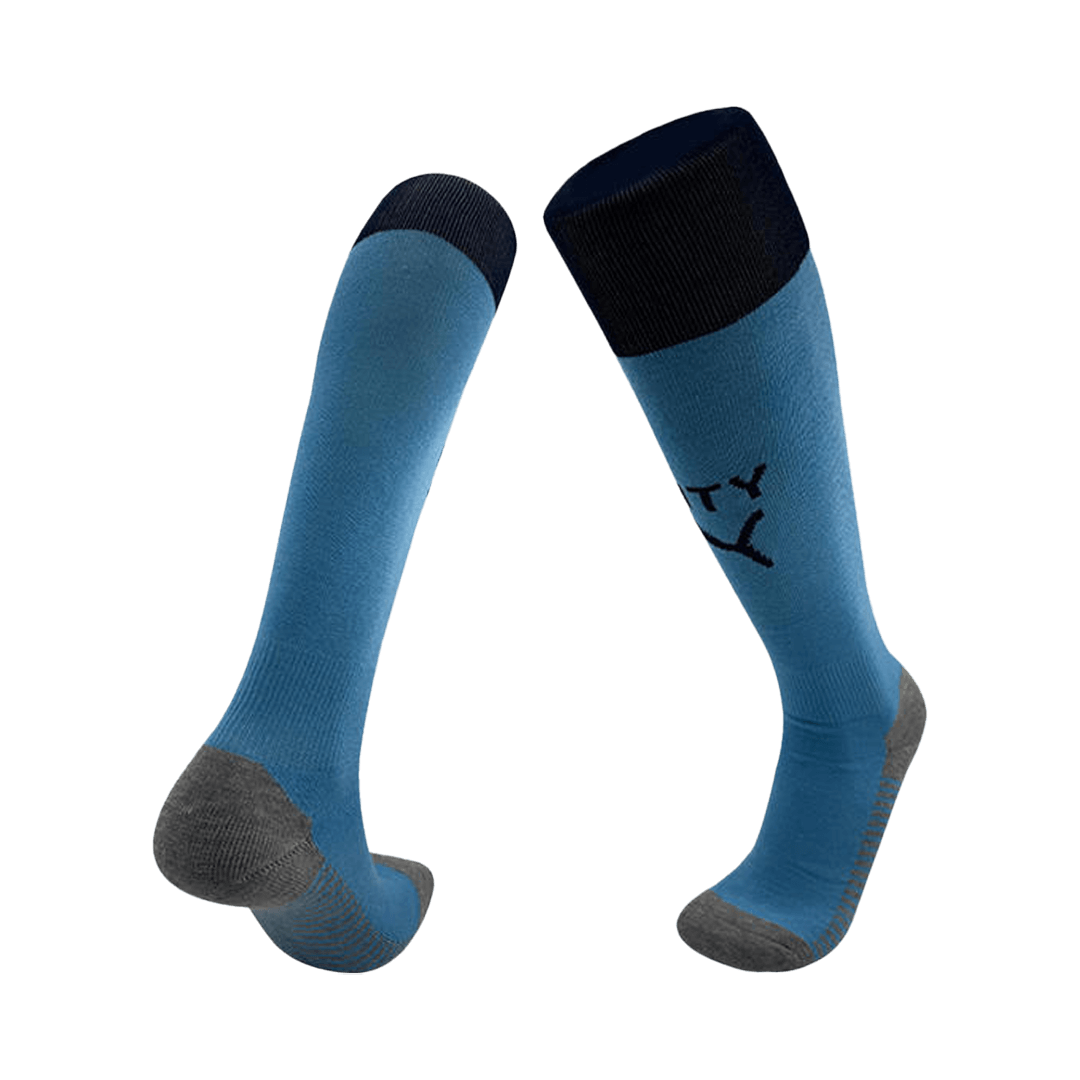 Kids Manchester City Home Soccer Socks - Blue 2025/26 — Manchester City Home 2025/26