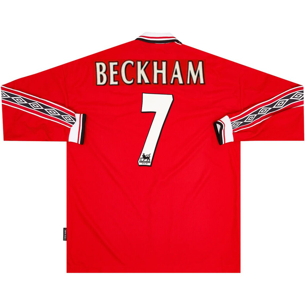 Beckham #7 Retro Manchester United Home Sleeve Sleeve Jersey 1998/00 - Cancha Kits