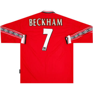 Beckham #7 Retro Manchester United Home Sleeve Sleeve Jersey 1998/00 - Cancha Kits