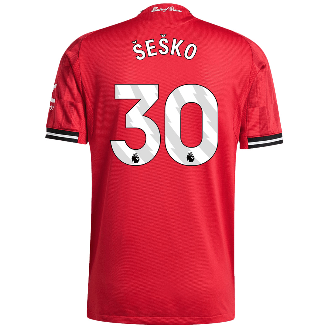 ŠEŠKO #30 Manchester United Home Match Jersey Player Version 2025/26 — Manchester United Home 2025/26
