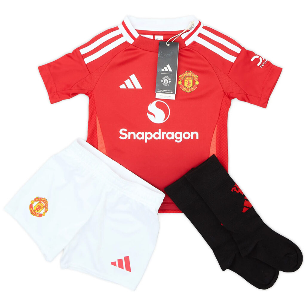 Kids Manchester United Home Full Kit(Jersey+Shorts+Socks) - Cancha Kits