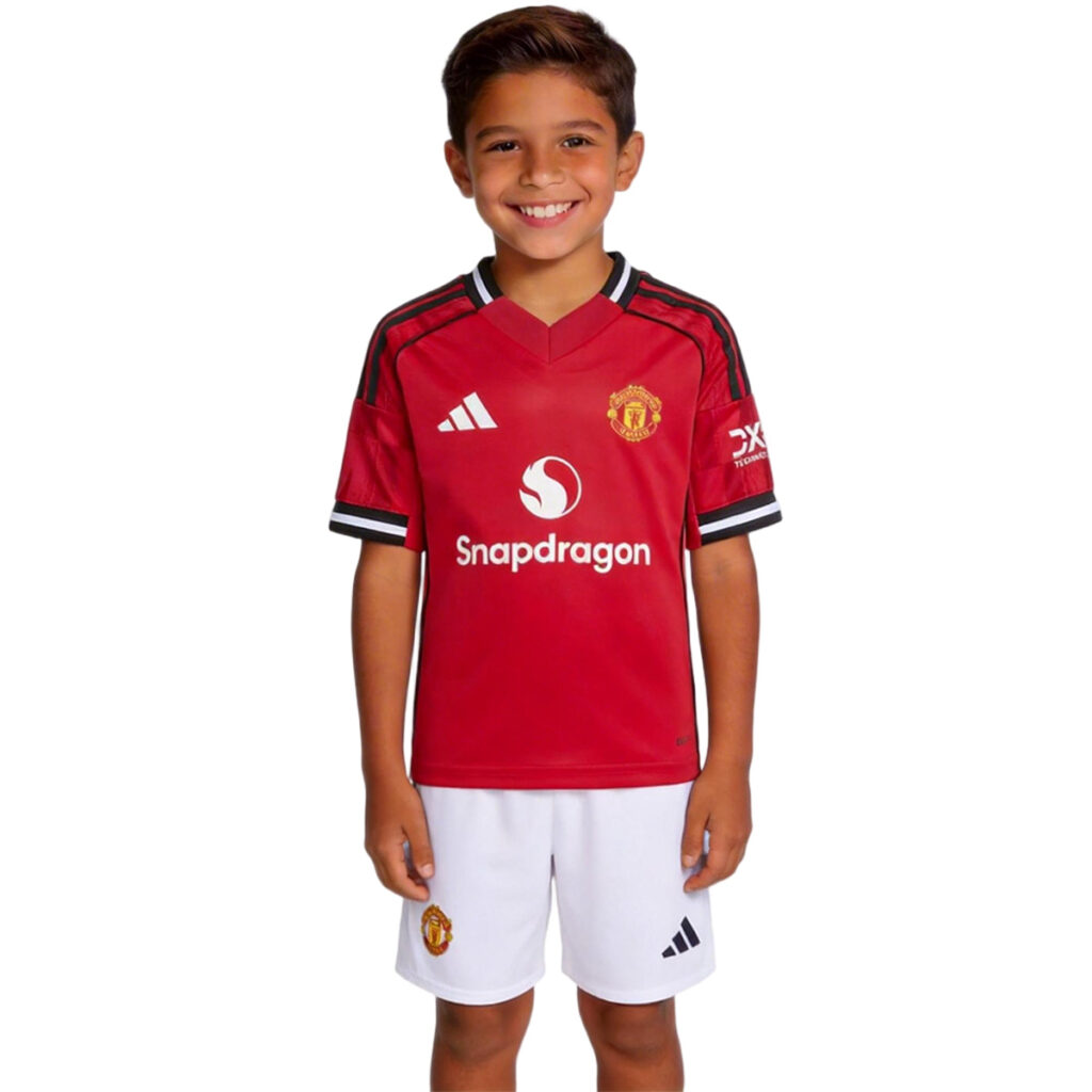 Kids Manchester United Home Jersey Kit 2025/26 - Cancha Kits