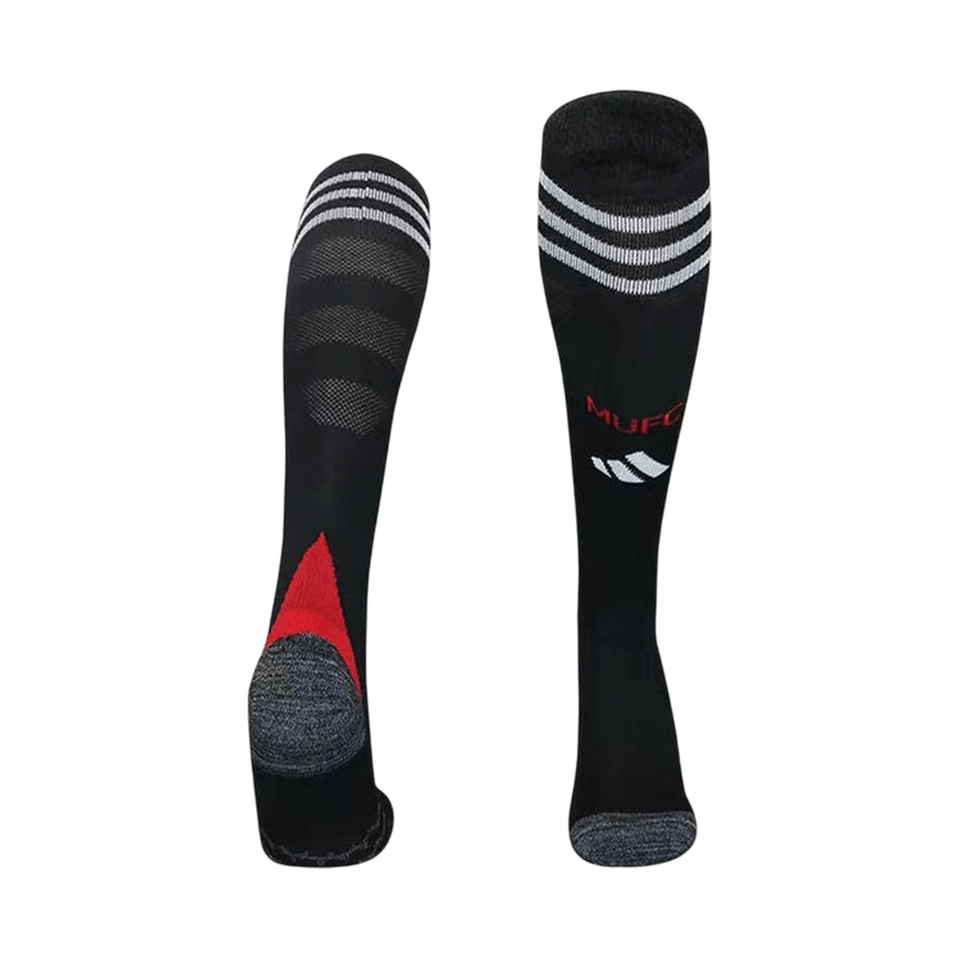 Kids Manchester United Home Soccer Socks - Black 2025/26 — Manchester United Home 2025/26