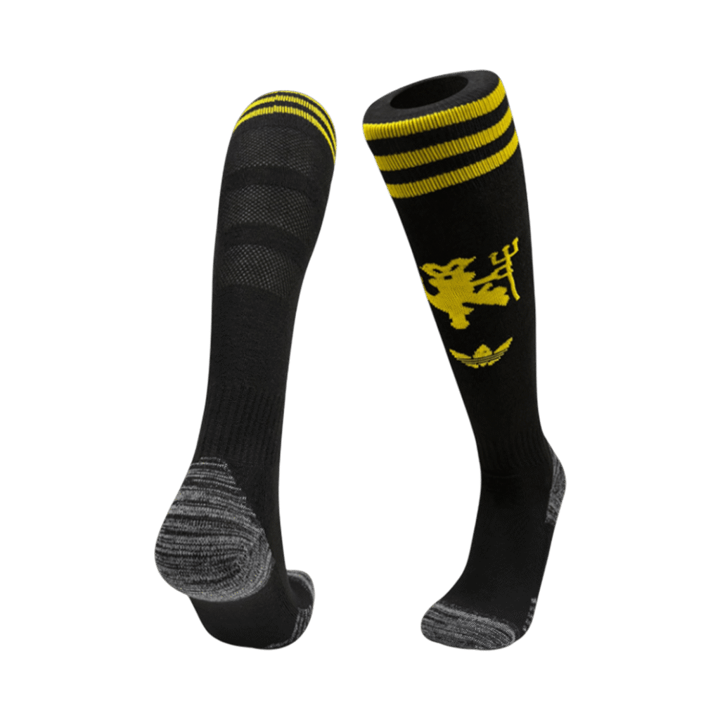 Kids Manchester United Third Soccer Socks – Black 2025/26 - Cancha Kits
