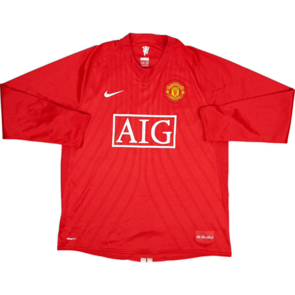 Retro Manchester United Home Long Sleeve Jersey 2007/08 - Cancha Kits