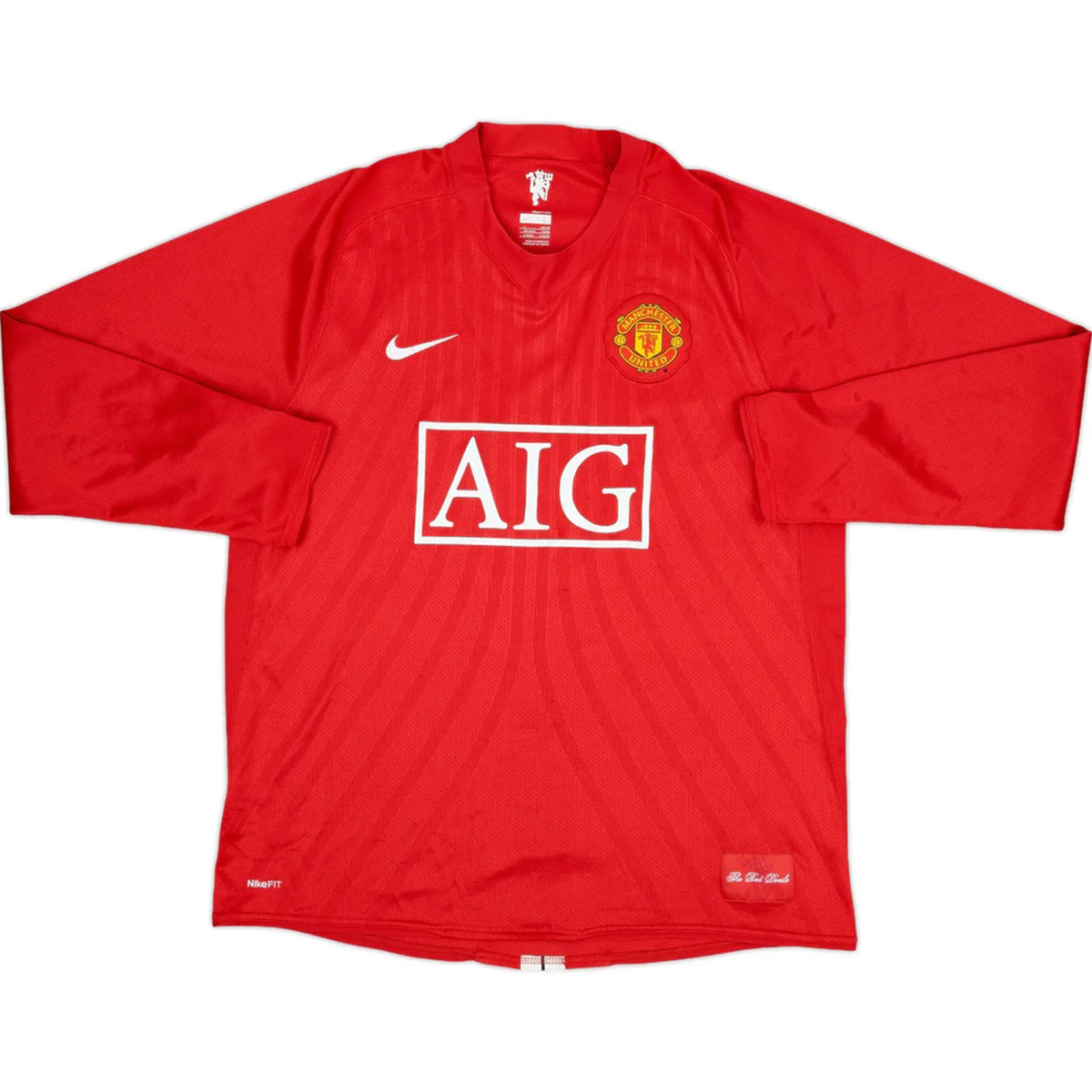 Retro Manchester United Home Long Sleeve Jersey 2007/08 — Manchester United Home 2007/08