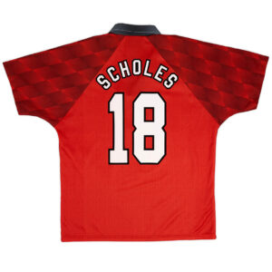 Scholes #18 Retro Manchester United Home Jersey 1996/98 - Cancha Kits