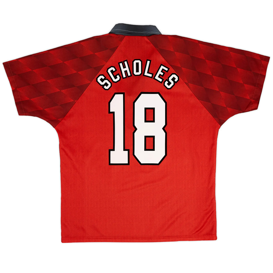 Scholes #18 Retro Manchester United Home Jersey 1996/98 — Manchester United Home 1996/98