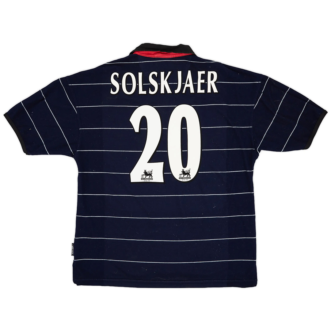 Solskjaer #20 Retro Manchester United Away Jersey 1999/00 — Manchester United Away 1999/00