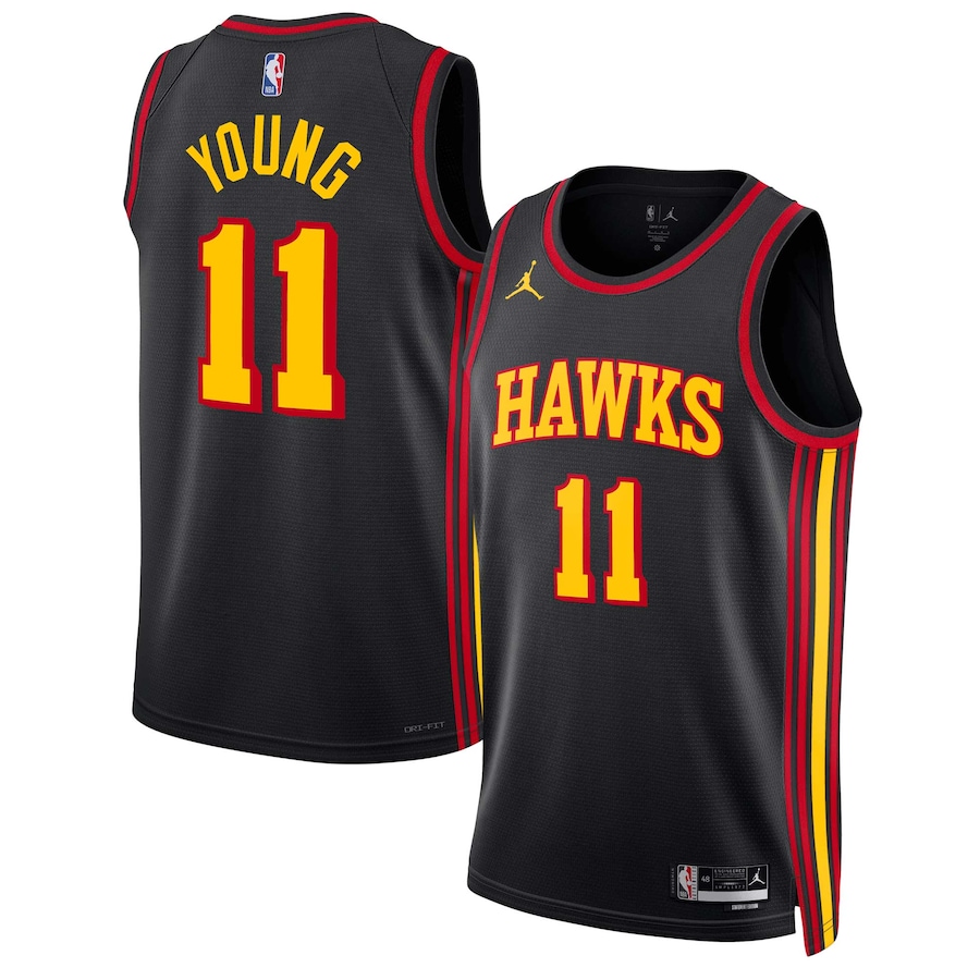 Unisex Atlanta Hawks Trae Young #11 Black Swingman Jersey – Statement Edition - Cancha Kits
