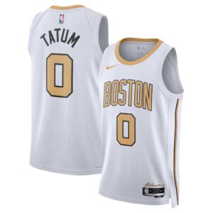 Unisex Boston Celtics Jayson Tatum #0 White Swingman Jersey 2025/26 - City Edition - Cancha Kits