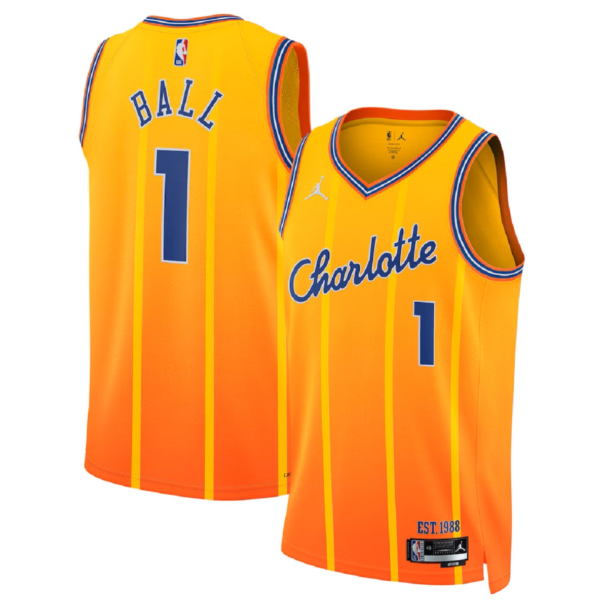 Unisex Charlotte Hornets LaMelo Ball #1 Orange Swingman Jersey 2025/26 - City Edition — NBA Other 2025/26