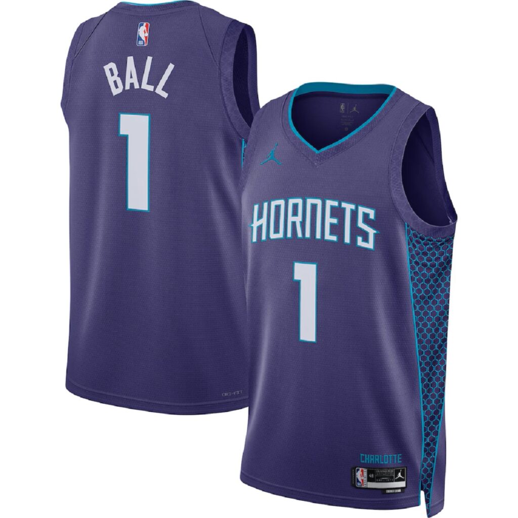 Unisex Charlotte Hornets LaMelo Ball #1 Purple Swingman Jersey – Statement Edition - Cancha Kits