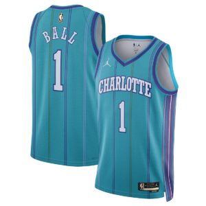 Unisex Charlotte Hornets LaMelo Ball #1 Teal Swingman Jersey - Classic Edition - Cancha Kits