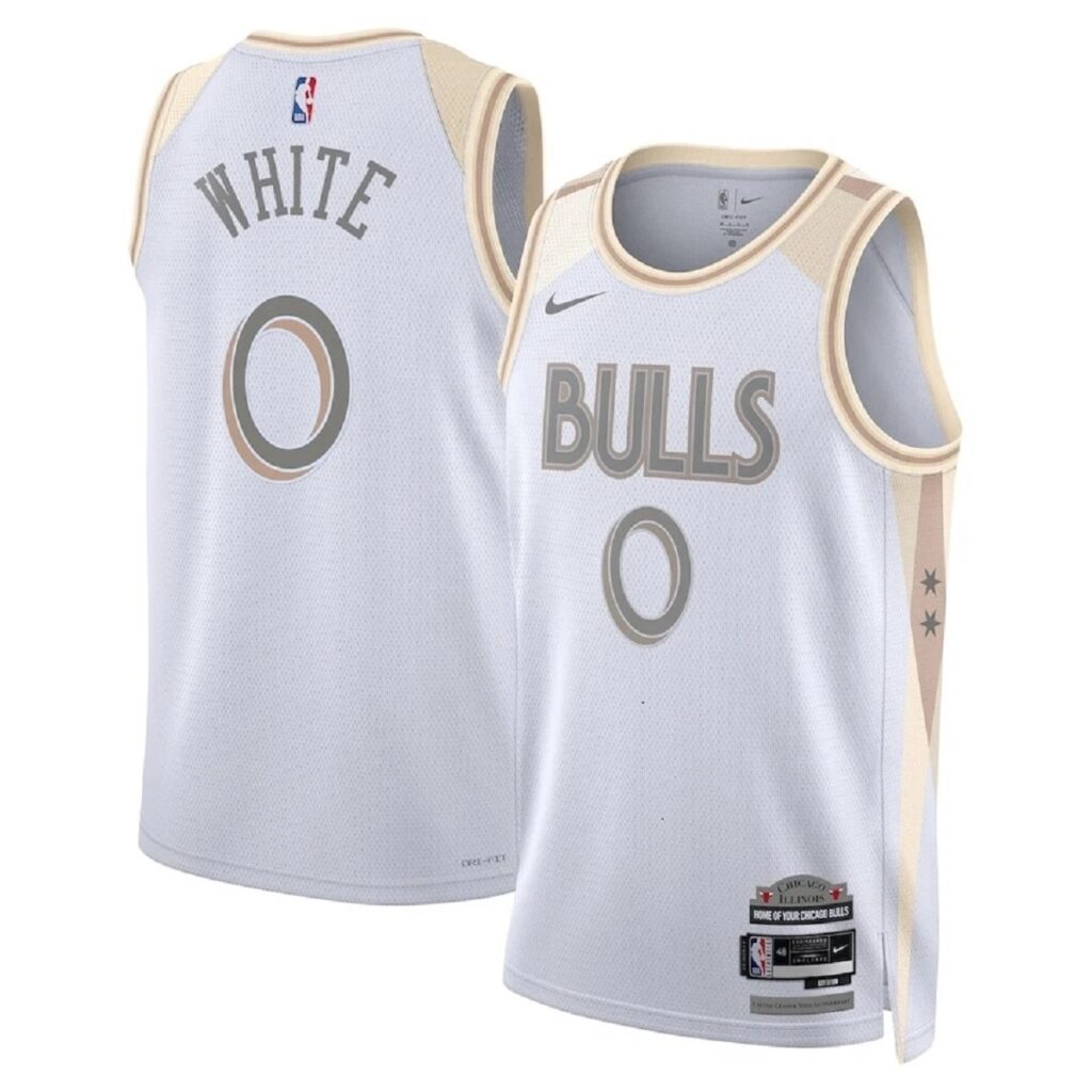 Unisex Chicago Bulls Coby White #0 White Swingman Jersey – City Edition - Cancha Kits