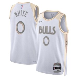 Unisex Chicago Bulls Coby White #0 White Swingman Jersey - City Edition - Cancha Kits