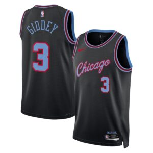 Unisex Chicago Bulls Josh Giddey #3 Black 2025/26 Swingman Jersey - City Edition - Cancha Kits