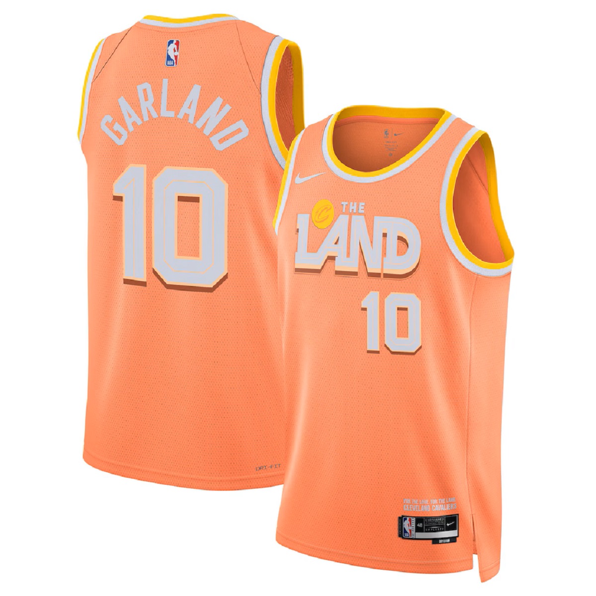 Unisex  Cleveland Cavaliers Darius Garland #10 Orange Swingman Jersey 2025/26 - City Edition