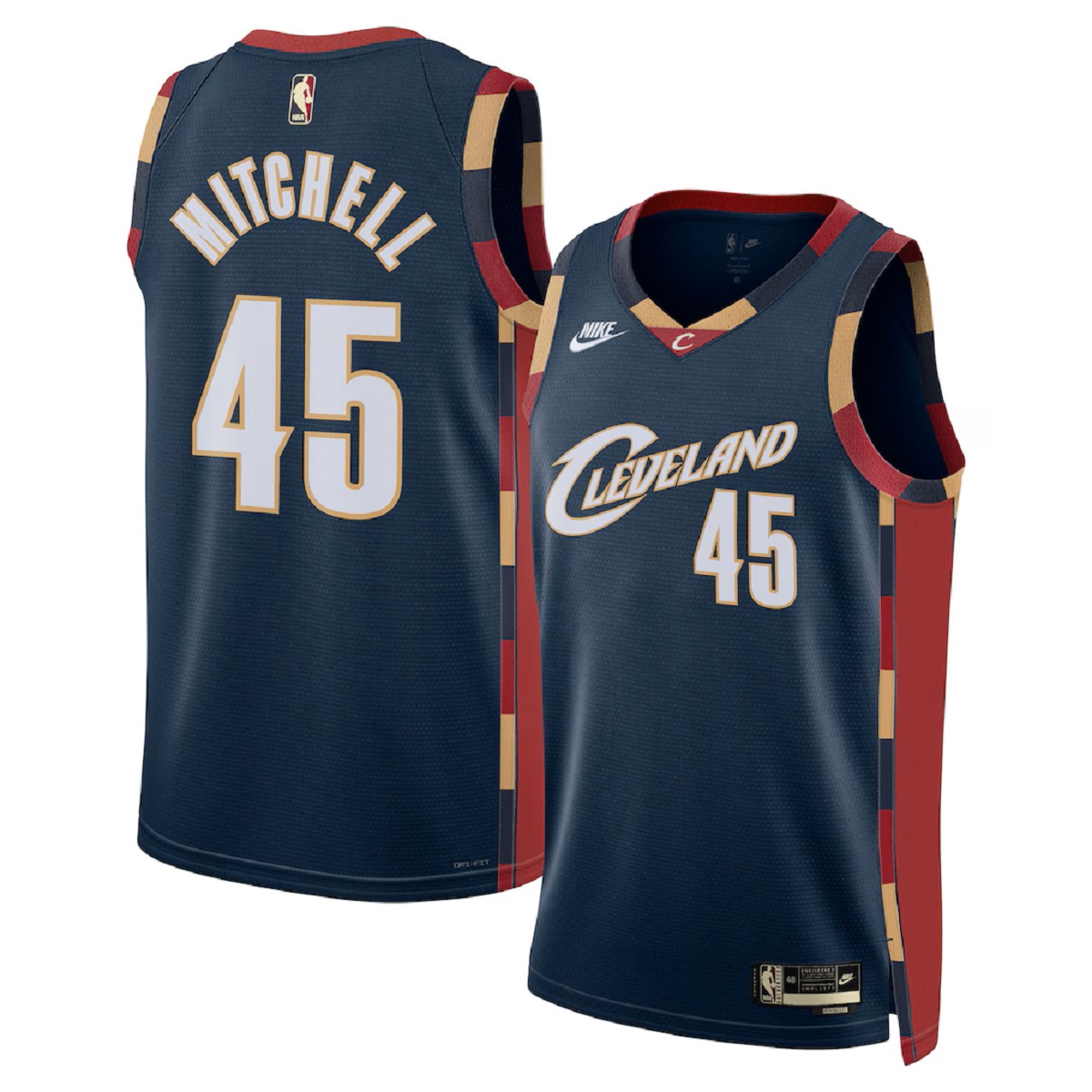Unisex Cleveland Cavaliers Donovan Mitchell #45 Navy Swingman Jersey - Classic Edition — NBA Retro