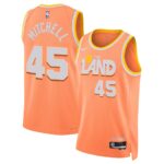 Unisex Cleveland Cavaliers Donovan Mitchell #45 Orange Swingman Jersey 2025/26 – City Edition