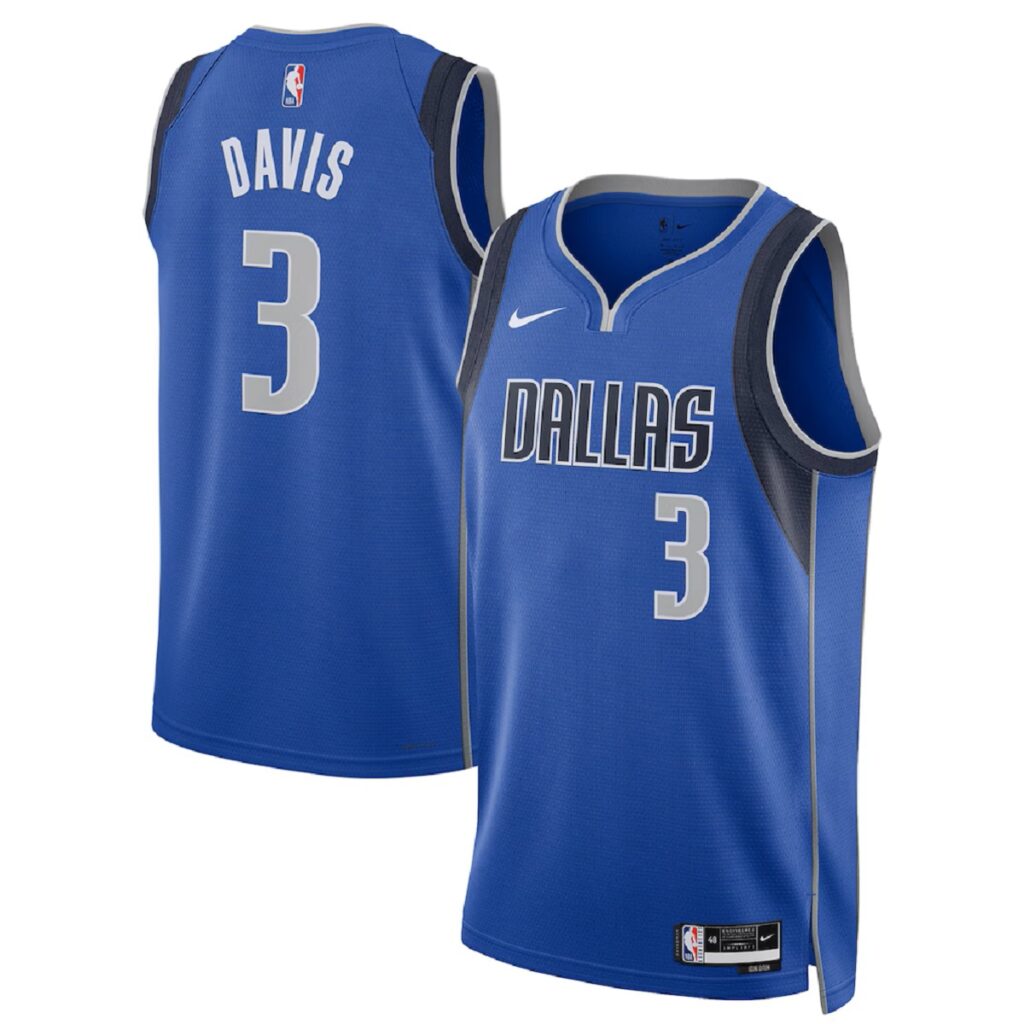 Unisex Dallas Mavericks Anthony Davis #3 Blue Swingman Jersey – Icon Edition - Cancha Kits