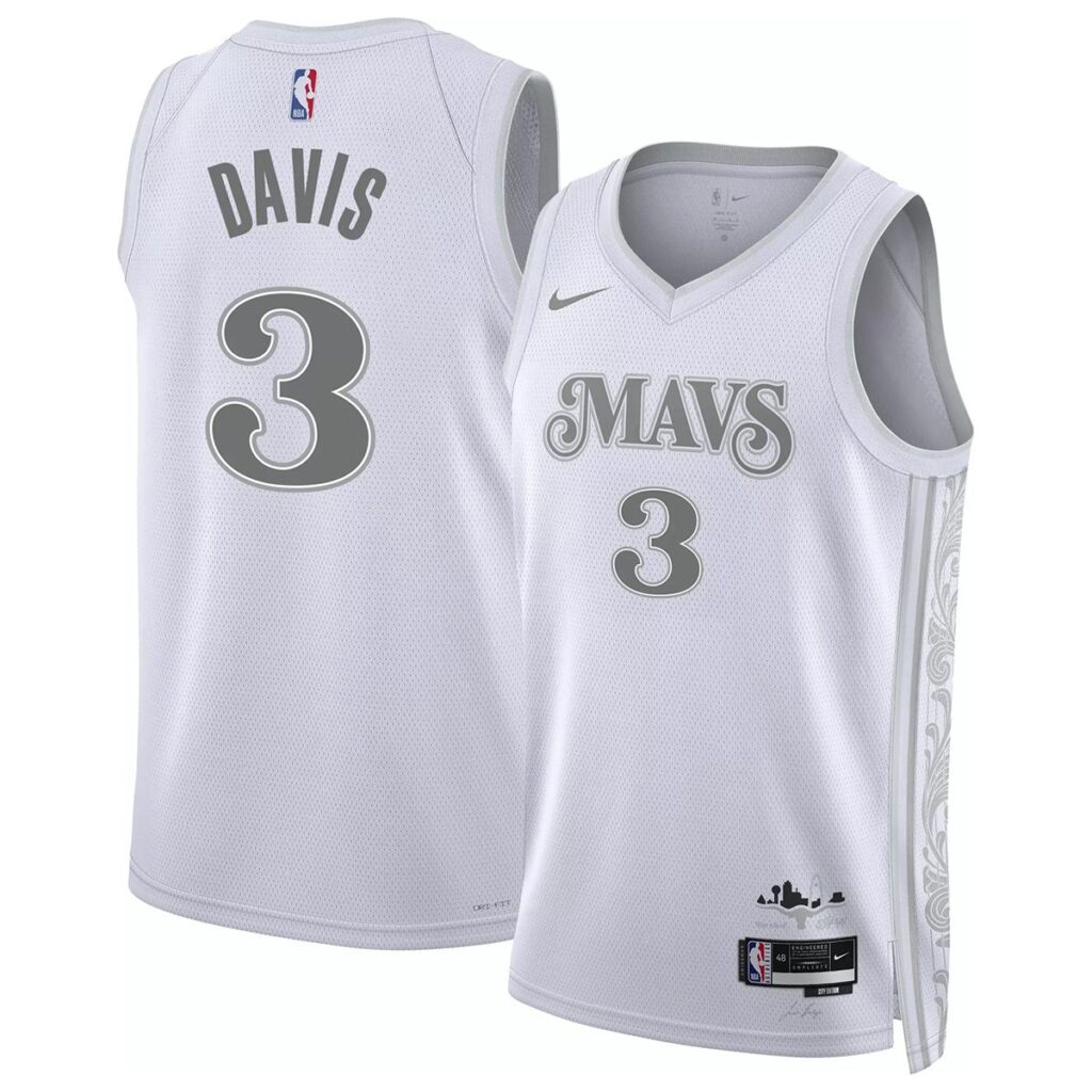 Unisex Dallas Mavericks Anthony Davis #3 White Swingman Jersey – City Edition - Cancha Kits