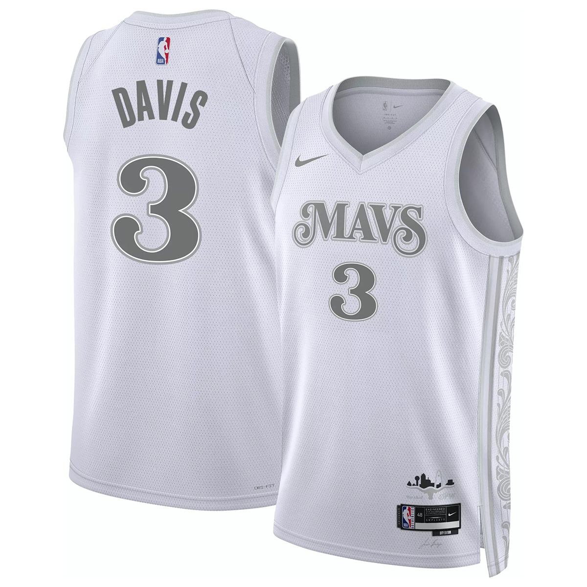 Unisex Dallas Mavericks Anthony Davis #3 White Swingman Jersey - City Edition — NBA Other 2024/25