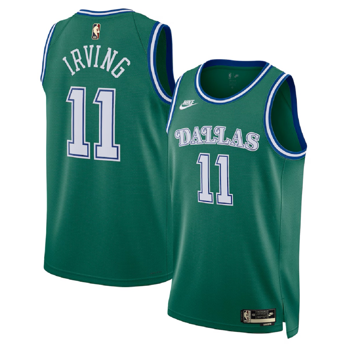 Unisex Dallas Mavericks Kyrie Irving #11 Green Swingman Jersey - Classic Edition — NBA Retro
