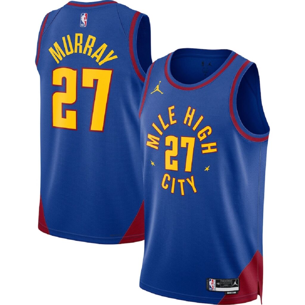 Unisex Denver Nuggets Jamal Murray #27 Blue Swingman Jersey – Statement Edition - Cancha Kits
