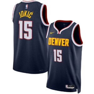 Unisex Denver Nuggets Nikola Jokić #15 Navy Swingman Jersey - Icon Edition - Cancha Kits