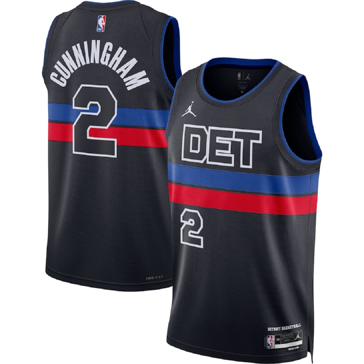 Unisex Detroit Pistons Cade Cunningham #2 Black Swingman Jersey - Statement Edition — NBA Other