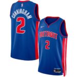 Unisex Detroit Pistons Cade Cunningham #2 Blue Swingman Jersey – Icon Edition