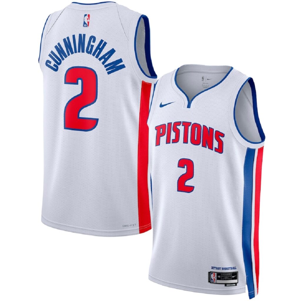 Unisex Detroit Pistons Cade Cunningham #2 White Swingman Jersey – Association Edition - Cancha Kits