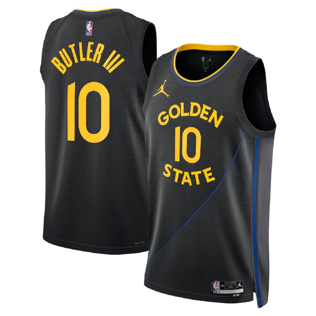 Unisex Golden State Warriors Jimmy Butler #10 Black Swingman Jersey – Statement Edition - Cancha Kits