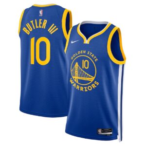 Unisex Golden State Warriors Jimmy Butler #10 Blue Swingman Jersey - Icon Edition - Cancha Kits