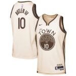 Unisex Golden State Warriors Jimmy Butler #10 Nike Tan 2025/26 Swingman Jersey – City Edition