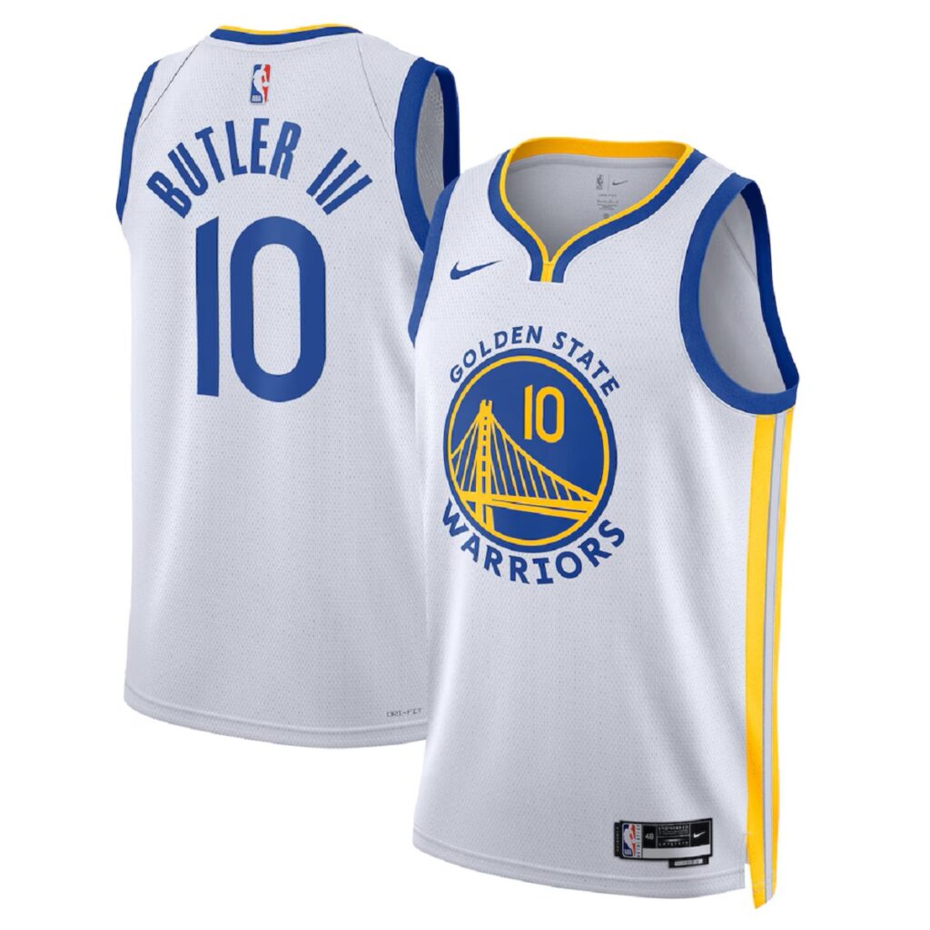 Unisex Golden State Warriors Jimmy Butler #10 White Swingman Jersey – Association Edition - Cancha Kits