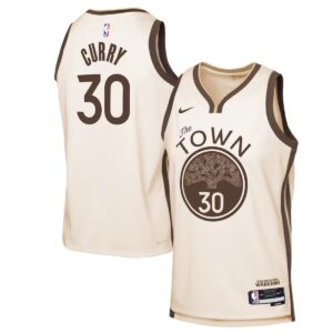 Unisex Golden State Warriors Stephen Curry #30 Nike Tan 2025/26 Swingman Jersey - City Edition - Cancha Kits