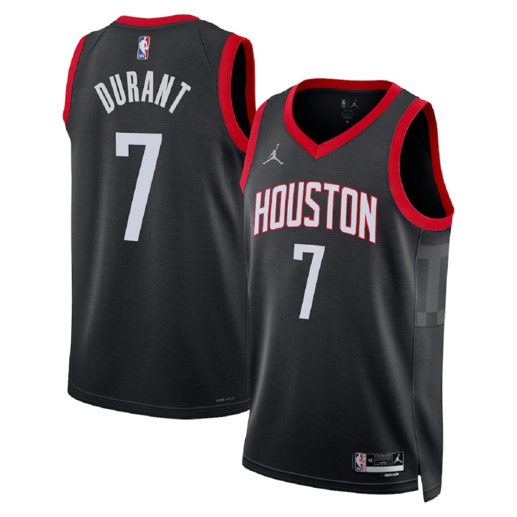 Unisex Houston Rockets Kevin Durant #7 Black Swingman Jersey – Statement Edition - Cancha Kits