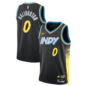 Unisex Indiana Pacers Tyrese Haliburton #0 Black Swingman Jersey - City Edition - Cancha Kits