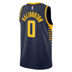 Unisex Indiana Pacers Tyrese Haliburton #0 Navy Swingman Jersey - Icon Edition - Cancha Kits