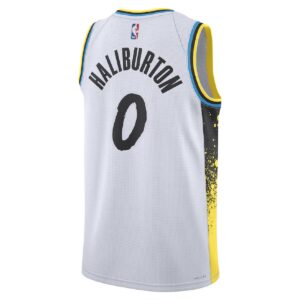 Unisex Indiana Pacers Tyrese Haliburton #0 White Swingman Jersey - City Edition - Cancha Kits