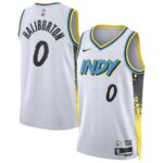 Unisex Indiana Pacers Tyrese Haliburton #0 White Swingman Jersey – City Edition