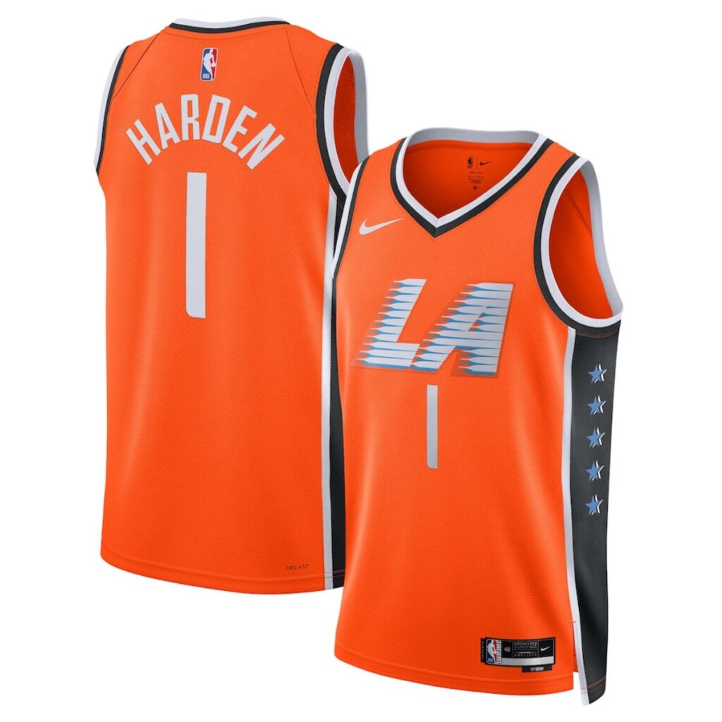 Unisex Los Angeles Clippers James Harden #1 Orange Swingman Jersey 2025/26 – City Edition - Cancha Kits