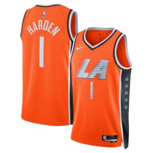 Unisex Los Angeles Clippers James Harden #1 Orange Swingman Jersey 2025/26 - City Edition - Cancha Kits