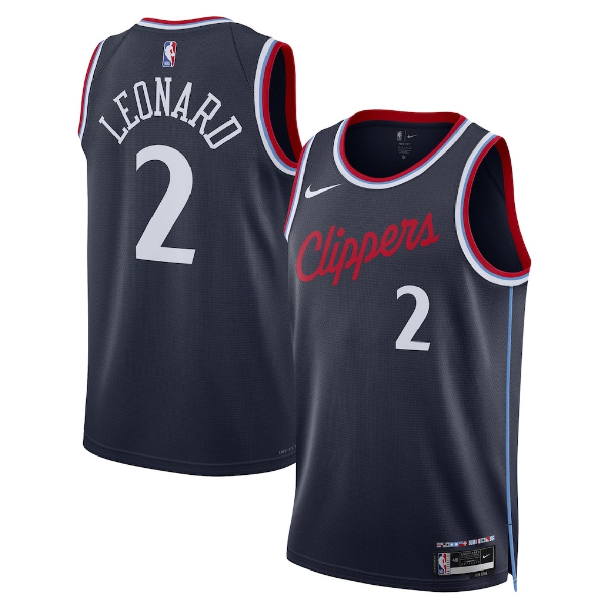 Unisex Los Angeles Clippers Kawhi Leonard #2 Navy Swingman Jersey - Icon Edition — NBA Special Edition 2024/25