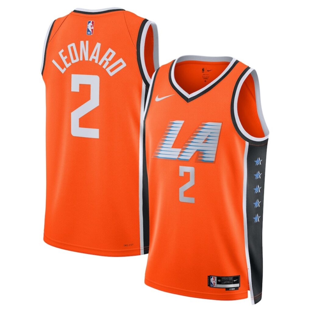 Unisex Los Angeles Clippers Kawhi Leonard #2 Orange Swingman Jersey 2025/26 – City Edition - Cancha Kits
