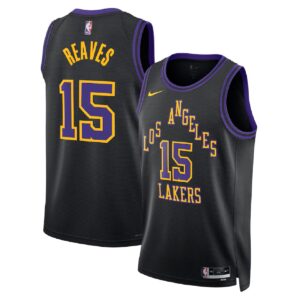 Unisex Los Angeles Lakers Austin Reaves #15 Black Swingman Jersey 2025/26 - City Edition - Cancha Kits