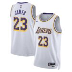 Unisex Los Angeles Lakers LeBron James #23 White Swingman Jersey – Association Edition