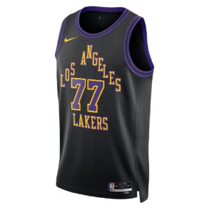 Unisex Los Angeles Lakers Luka Dončić #77 Black Swingman Jersey 2025/26 - City Edition - Cancha Kits